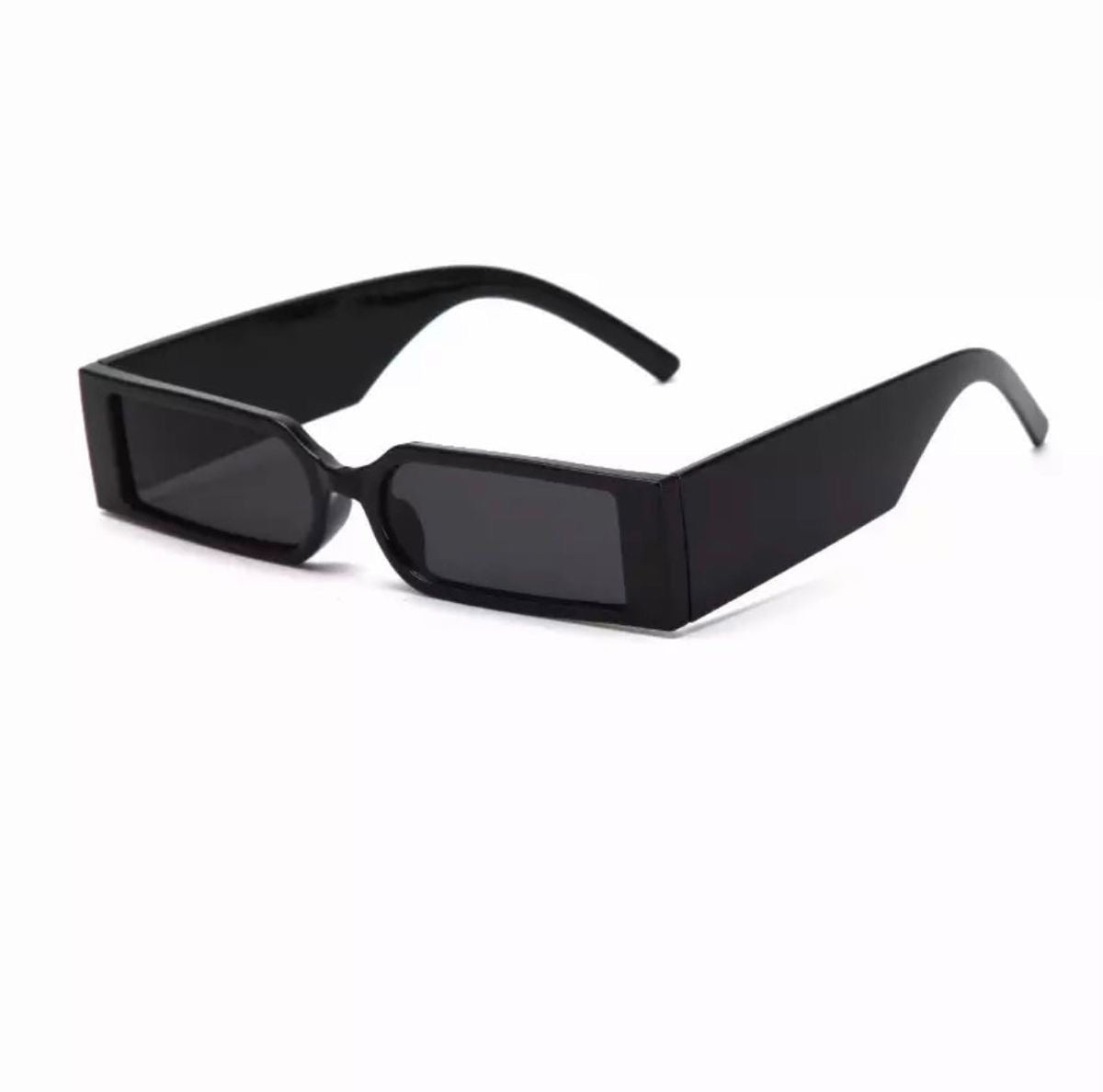Crystal Blues - Both Vintage Black Square and Rectangle Sunglasses