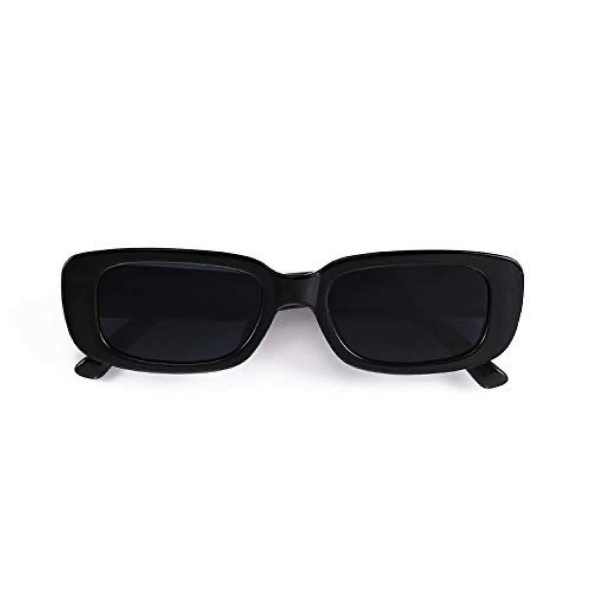 Crystal Blues - Both Vintage Black Square and Rectangle Sunglasses