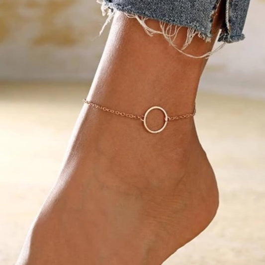 Crystal Blues - Simple Circle Bohemian Vintage Anklet