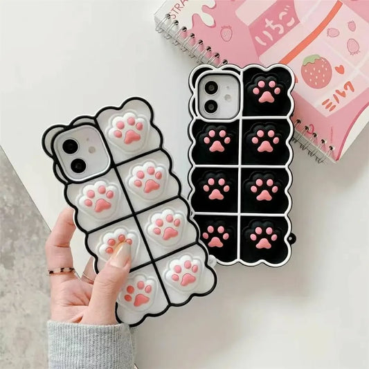 Crystal Blues - Super Cute Cartoon Cat Paw Phone Case for iPhone